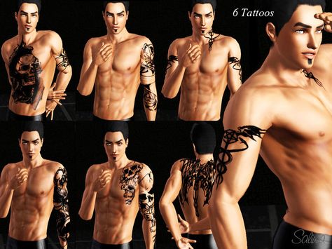 Saliwa's 6 Tattos in 1 Sims3Pack Sims Design, Sims Accessories, Cc Packs, Sims 4 Tattoos, Sims 3 Cc Finds, Sims 4 Traits, Makeup Cc, Starcraft 2, The Sims 4 Packs