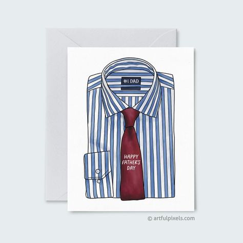 Level Up Dad's Tech: Cool Father's Day Gadget Gifts He'll Obsess Over Dad Illustration, Happy Fathers Day Greetings, Father's Day Greeting Cards, Shirt And Tie, Blue Envelopes, Ultra White, Dad Cards, Handwritten Notes, Fathers Day Crafts