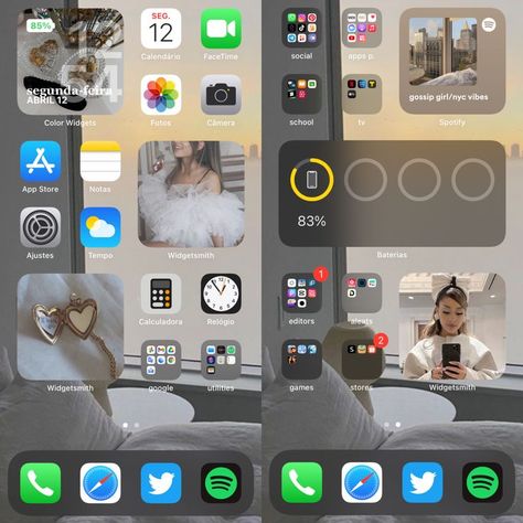 Iphone Organization Screens Apps, Iphone Homescreen Organization Ideas, Ios14 Homescreen Ideas, Minimal Widget, Homescreen Ideas Aesthetic, Iphone Homescreen Layout, Iphone Layout Homescreen, Homescreen Organization, Icona Ios