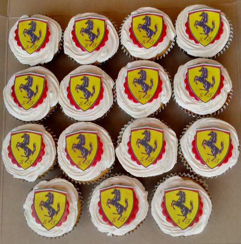 Ferrari cupcake Ferrari Cupcakes, F1 Cupcakes, Ferrari Party, Lord Perceval, Sweet 16 Birthday Cake, Kids Worksheets, 16 Birthday Cake, Worksheets Preschool, 16 Birthday