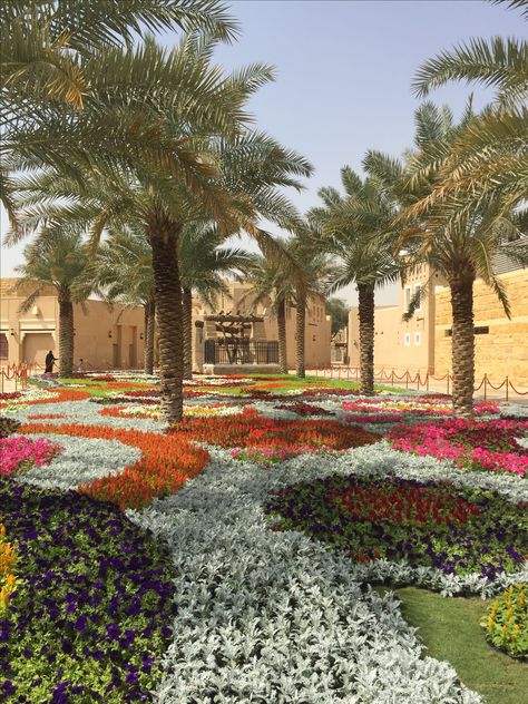 Ar Diriyah, Riyadh, Saudi Arabia Riyadh Saudi Arabia, Flower Vase Design, Arabian Peninsula, Paving Pattern, Lavender Garden, Public Realm, Shade Trees, Riyadh, Saudi Arabia