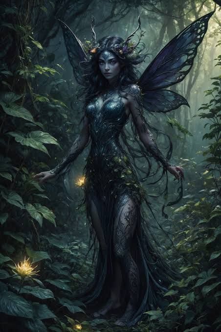 Dark Fairies Artwork, Dark Fairy Pictures, Fairy Necromancer, Dark Fantasy Fairy, Dark Fairy Artwork, Dark Fairy Photoshoot, Fairy Rpg, Gothic Fairy Aesthetic, Dark Fairy Art