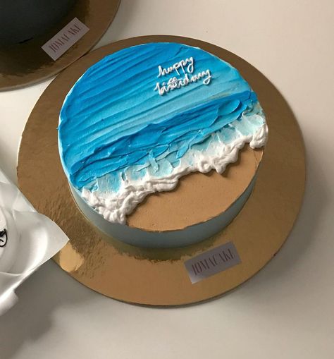 Ocean Birthday Cakes, Surf Cake, Ocean Cakes, Mini Torte, Obanai Iguro, Cake Cafe, Beach Cakes, Simple Cake Designs, Funny Birthday Cakes