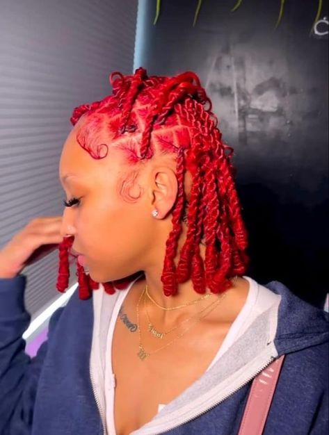 Colors Locs, Twist Over Locs, Two Tone Locs, Color Locs, Styles Locs, Red Dreadlocks, Colored Locs, Short Dreadlocks Styles, Loc Hairstyles