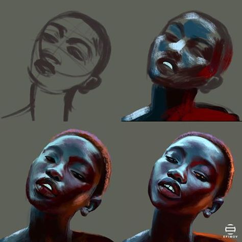 Digital Painting Process, Digital Art Tutorial Beginner, Concept Art Tutorial, Art Basics, Black Art Painting, Digital Painting Tutorials, Digital Art Illustration, Afro Art, 1k Followers