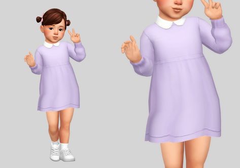 casteru_pfBody_Collar Dress_161020.package Toddler Cc Sims 4, Ts4 Clothes, Sims 4 Toddler Clothes, Sims Baby, Sims 4 Cc Kids Clothing, The Sims 4 Packs, Sims 4 Children, Sims 4 Mm Cc, Sims 4 Dresses