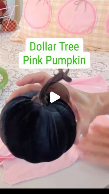 Olivia Parazine on Instagram: "🎃✨ Get into the fall spirit with this adorable DIY pink pumpkin from Dollar Tree—perfect for adding a pop of color to your decor! 💖🍂 #DollarTreeDIY #FallDecor #dollartree #dollartreefall" Dig Pink, Pink Thanksgiving, Dollar Tree Pumpkins, Dollar Tree Fall, Pink Fall, Pink Pumpkin, Velvet Pumpkins, Pink Pumpkins, Pink Trees