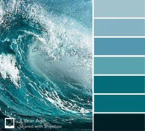 . Color Bathroom Design, Blue Paint Colors, Sea Wave, Bedroom Paint Colors, Design Seeds, Blue Colour Palette, Blue Decor, Ocean Inspiration, Blue Paint