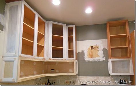 Raising kitchen cabinets and adding open cabinets below Raising Kitchen Cabinets, Kitchen Cabinets To Ceiling, Open Kitchen Cabinets, Cabinets To Ceiling, Update Kitchen Cabinets, Kitchen Cabinet Kings, Kitchen Cabinet Layout, Upper Kitchen Cabinets, Cheap Kitchen Cabinets