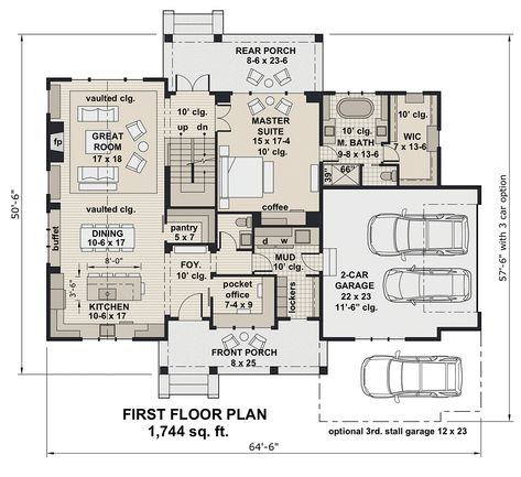 Plan Small House, Small House Layout, Small House Floor Plans, Chief Architect, Floor Plan Layout, Small House Plan, Construction Plan, Country House Plan, Country House Plans