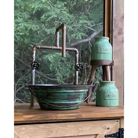 Barrel Sink Bathroom, Copper Sink Faucet, Copper Sink Care, Industrial Sink, Whiskey Barrel Sink, Patina Design, Bucket Sink, Copper Vessel Sinks, Copper Sinks