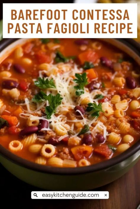 Pasta Fagioli Ina Garten, Ina Garten Pasta Fagioli, Pasta Figole Soup, Pasta Fagiole, Pasta Fagoli, Wet Burrito, Burrito Recipes, Pasta Fagioli Recipe, Pasta Fagioli Soup