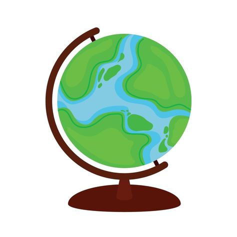 School Cartoon, Cartoon Clipart, Cartoon Clip Art, Flat Design, World Map, Vector Art, Vector Free, Globe, Royalty