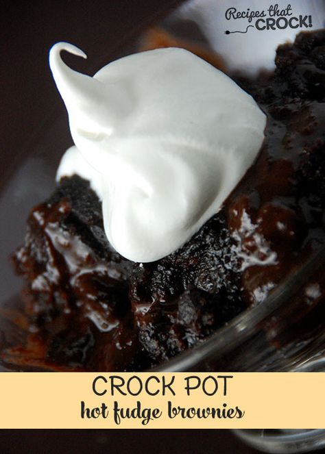 This week's Whatcha Crockin' crock pot recipes include Crock Pot Coffee Cake, Crock Pot Cheesy Buttermilk Mashed Cauliflower, Coca Cola Pot Roast, Crock Pot Hot Fudge Brownies, Crock Pot Sausage Tortellini Soup, Crock Pot Honey BBQ Buffalo Chicken Wings and much more! Crock Pot Fudge, Hot Fudge Brownies, Crock Pot Brownies, Fudge Brownie Recipe, Crockpot Dessert Recipes, Best Chocolate Desserts, Easy Chocolate Desserts, Crock Pot Desserts, Slow Cooker Desserts