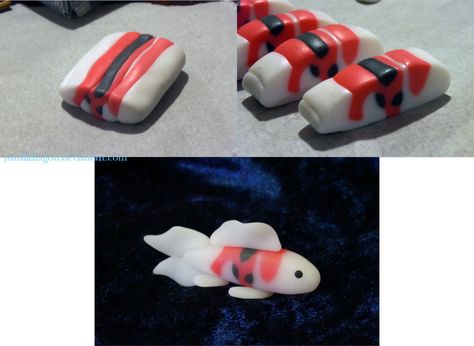 Koi Fish Pattern Cane by JSmallDragon.deviantart.com on @DeviantArt Polymer Fish, Clay Coaster, Polymer Clay Projects Diy, Koi Fish Pattern, Polymer Clay Fish, Drawing Fish, Dark Effect, Translucent Clay, Clay Fish