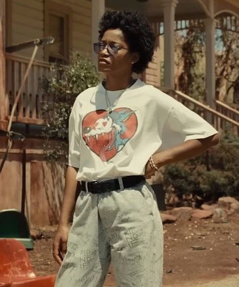 keke palmer as emerald haywood in Nope Ke Ke Palmer, Nope Movie Outfits, Keke Palmer Nope, Emerald Haywood, Black Lesbian Fashion, Queer Fashion Women, Stem Lesbian Style, Stem Lesbian, Dyke Fashion