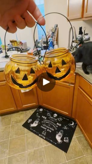 Facebook Dollar Tree Pumpkin Candle Holder, Dollar Tree Halloween Candles, Dollar Tree Crafts Halloween, Dollar Tree Halloween Crafts, Easy Diy Candle Holders, Dollar Tree Halloween Diy, Halloween Lanterns Diy, Candy Jars Diy, Dollar Tree Halloween Decor