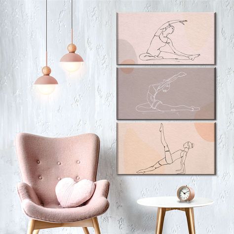 Yoga Stretching Wall Art Yoga Stretching, Indie Style, Bold Art, Indie Fashion, Multi Panel Canvas, Workout Rooms, Wall Art Elephant, Art Elephant, Home Collections