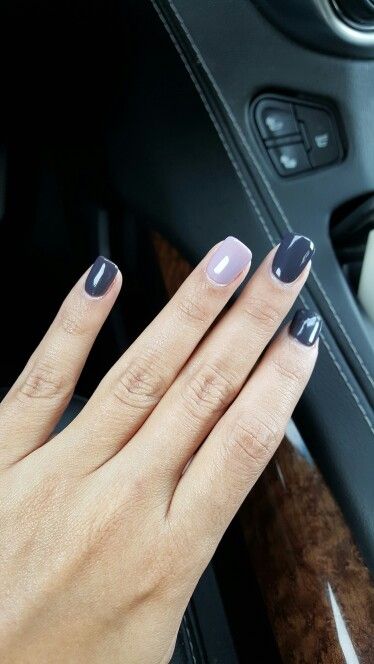 Dark gray with purple accent nails Purple Accent Nails, Purple Accents, Accent Nails, Nail Ideas, Hair And Nails, Dark Gray, Nail Polish, Nails, Purple