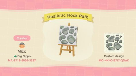 Rock Path, Acnh Patterns, Ac New Leaf, Animal Crossing Guide, Acnh Designs, Animal Crossing Qr Codes Clothes, Path Design, Animal Crossing Characters, Qr Codes Animal Crossing