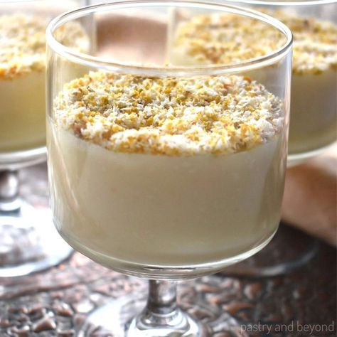 Almond Pudding - Pastry & Beyond Flavored Almonds Recipe, Almond Pudding Recipe, Almond Custard, Almond Pudding, Make Almond Flour, Almond Desserts, Arabic Desserts, Almond Milk Recipes, Easy Puddings