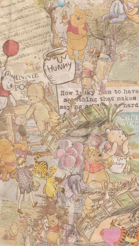 #Winniethepooh Winnie The Pooh Collage, Winnie The Pooh Wallpaper Iphone, Winnie The Pooh Character, Pooh Pictures, Collage Wallpapers, Comfort Movie, Cute Images For Wallpaper, Winnie The Pooh Pictures, Cute Disney Drawings