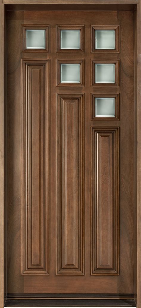 DB-975_CST_Cherry-Walnut | Modern Wood Entry Doors from Doors for Builders, Inc. | Solid Wood Exterior Doors | Front Doors and Interior Doors | Custom and In-Stock Mahogany Wood Doors, Chicago, IL Front Door Victorian, Pintu Ganda, Exterior House Doors, Solid Wood Entry Doors, Wood Front Door, Solid Wood Front Door, Custom Entry Doors, Modern Wooden Doors, Single Door Design