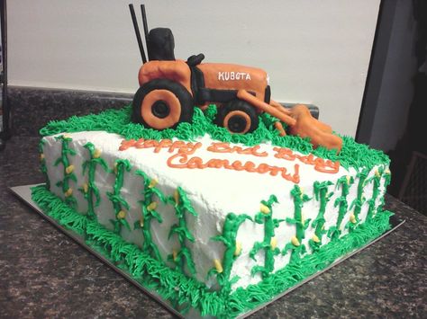 Kubota tractor cake Tractor Cake, Kubota Tractor, Tractor Birthday, 75th Birthday, Cupcake Ideas, Farm Birthday, Cute Cakes, 4th Birthday, Themed Cakes