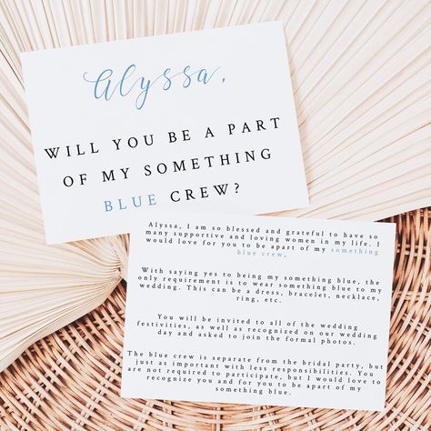 Something Blue Crew Proposal, Will You Be My Something Blue Card, Bridesmaid Proposal, Personalized Something Blue, C100 - Etsy Bangladesh Something Blue Invitation, Something Blue Friends, Be My Something Blue Proposal, Something Blue Proposal Gift, I Do Crew Proposal, Something Blue Gift Ideas, Something Blue Bridesmaids Proposal, Will You Be My Something Blue, Blue Crew Proposal