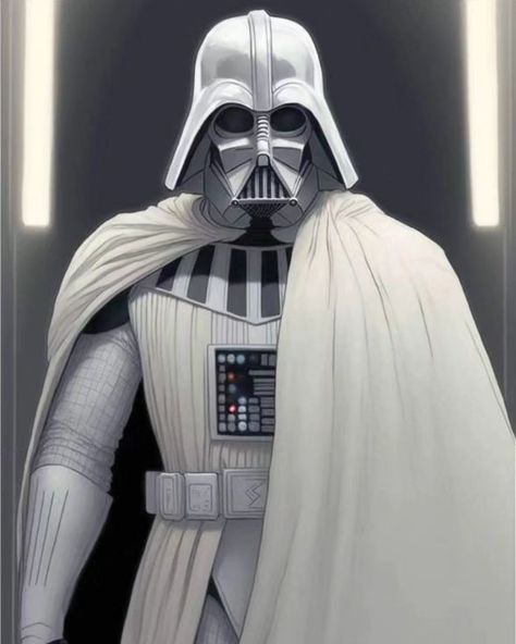 Darth Vader Suit Design, Darth Vader White Suit, White Darth Vader, Darth Vader Suit, Jedi Sith, Suit Designs, Darth Vader, Star Wars, White