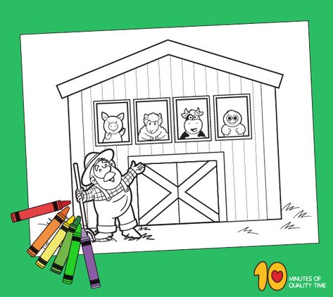 Old Mac Donald Had A Farm, Bingo Dog Song, Five Little Speckled Frogs, Bingo Dog, Speckled Frogs, Old Macdonald Had A Farm, Farm Coloring Pages, Nursery Rhymes Activities, Old Macdonald