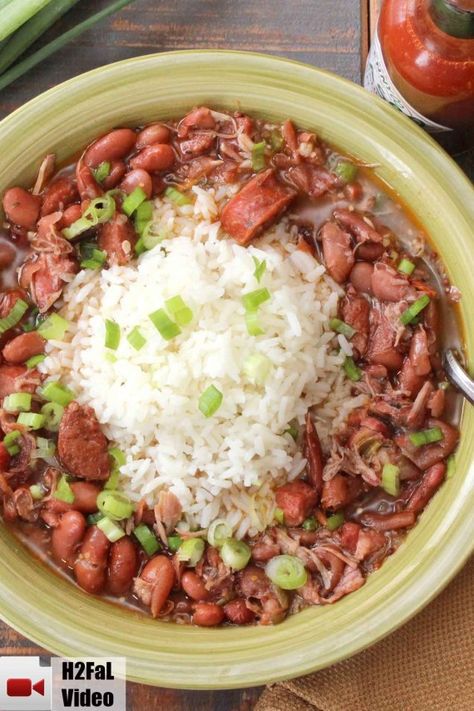 Red Beans and Rice Recipe Beans And Rice Recipes, New Orleans Red Beans, Slow Cooker Red Beans, Slow Roasted Pork Shoulder, Red Beans N Rice Recipe, New Orleans Recipes, Cajun Dishes, Red Beans And Rice, Beans And Rice