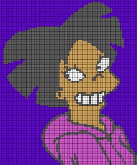 Alpha pattern #158423 | BraceletBook Futurama Alpha Pattern, Bobs Burgers Alpha Pattern, Pixel Crochet, Bead Ideas, Bobs Burgers, Crochet Tapestry, Futurama, Alpha Pattern, Alpha Patterns