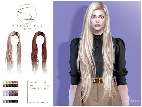 Sims Cc Hair, Sims 4 Hairstyles, Sims 4 Cc Hair, 4 Hairstyles, Sims 4 Cc Eyes, Straight Hairstyle, Pelo Sims, Free Sims, Really Long Hair