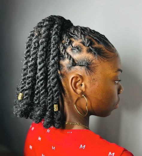 Ponytail for Neat Twisted Locs Twisted Locks Hairstyles, Loc Hairstyles For Short Hair, Locs Hairstyles For Women Ponytail, Locs Ponytail Hairstyles For Women, Two Strand Twist Starter Locs Women, 2 Strand Loc Styles For Women, Locs Styles For Short Hair, Loc Ponytail Styles Black Women, Dread Ponytail Hairstyles