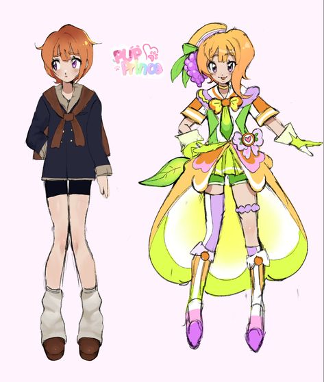 Magical Girl Oc Design, Magical Boy Oc, Manwha Fashion, Grape Outfit, Grape Character, Precure Characters, Precure Fanmade, Persona Outfits, Magical Girl Oc