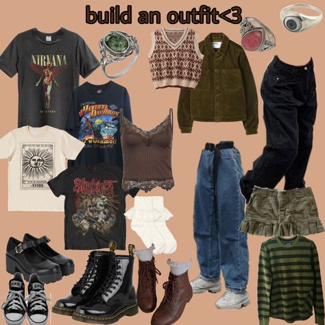 #grunge #fashion #aesthetic #darkacademia Teenage Dirtbag Aesthetic Grunge Outfit, Real Grunge Outfits 90s, Grunge Outfits Colorful, Clothes For School Aesthetic, Teen Grunge Outfits, First Day Of School Outfit Grunge, Dark Artsy Aesthetic Clothes, 80s Grunge Aesthetic Outfits, Grunge Outfit Board