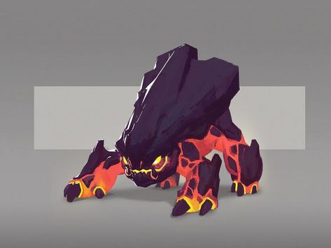 Lava Monster Concept Art, Volcano Monster, Lava Monster, Evelynn League Of Legends, Creature Artwork, Fantasy Beasts, 다크 판타지, Monster Concept Art, Creature Drawings