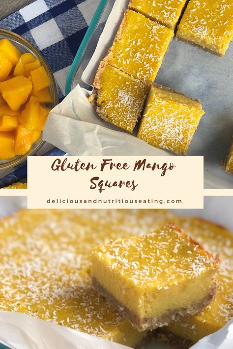 Gluten Free Mango Cake, Gluten Free Mango Desserts, Mango Squares, Mango Bread, Healthy Bakes, Almond Flour Crust, Pumpkin Yogurt, Almond Flour Cakes, Mango Dessert Recipes