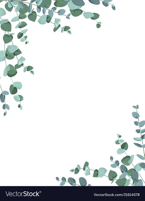 Eucalyptus Border, Wedding Arms, Art Border, Instagram Projects, Flower Pattern Drawing, Chelsea Wedding, Border Templates, Leaf Border, Border Frame