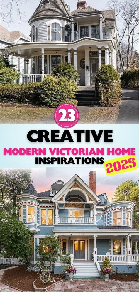 Embrace sleek modern Victorian home designs that merge history and innovation to create a home full of charm and functionality. Classic Victorian House, Victorian Interior Design 19th Century, Victorian House Aesthetic, Victorian Farmhouse Interior, New Victorian Homes, Vintage House Exterior, Modern Victorian Kitchen, Victorian Homes Interior, Victorian Home Design