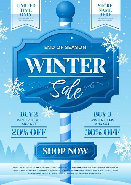 Christmas Offer Poster Design, Winter Email Design, Winter Poster Design, Winter Graphic Design, Winter Sale Poster, Winter Graphics, Winter Party Themes, Winter Poster, Christmas Graphic Design