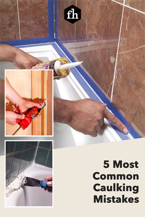 5 Most Common Caulking Mistakes How To Apply Caulking, Caulking Hacks With Spoon, How To Caulk Like A Pro, Backsplash For White Cabinets, Caulking Tools, Penthouse Living, Silicone Caulk, Paint Remover, Family Handyman