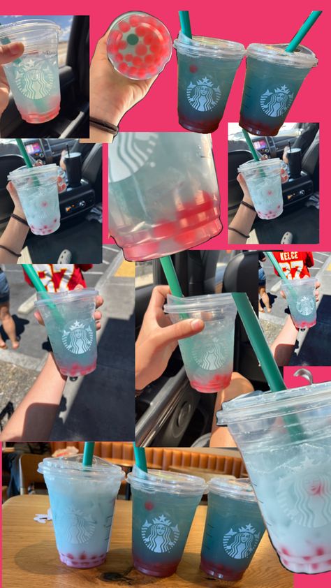 Popping boba with blue drink that tastes like blue sour patch kids Summer Refreshers, Berry Lemonade, Popping Boba, Starbucks Summer, Summer Berries, Pretty Drinks, Starbucks Recipes, Starbucks Drinks, Lemonade