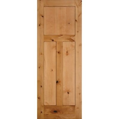 Creative Entryways 30-in x 80-in Raw 3-panel Craftsman Solid Core Unfinished Knotty Alder Wood Slab Door in the Slab Doors department at Lowes.com Shaker Interior, Alder Doors, Knotty Alder Doors, Door Jamb, Door Dimensions, Bore Hole, Prehung Doors, Knotty Alder, Design Door