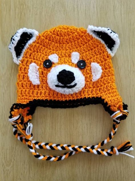 Red Panda Crochet Hat, Red Panda Halloween, Red Panda Costume, Panda Halloween Costume, Flash Halloween Costume, Crochet Outerwear, Monsters University Costumes, Pink Cat Hat, Panda Costume