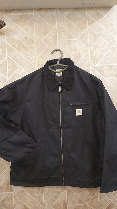 Vintage y2k Reworked/Recycled Black Carhartt Reworked Men Jacket. -Size: Small, Medium & Large -Color: Black 🤝 Deals on Bundles ✅ Available to buy now 🌏 We ship worldwide Carhartt Reworked Jacket, Vintage Carhartt Jacket Outfit, Black Carhartt Jacket, Carhartt Jacket Outfit, Work Wear Jacket, Reworked Jacket, Vintage Carhartt Jacket, Sick Fits, Carhartt Detroit Jacket