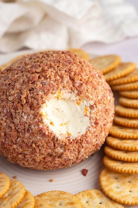 The Ultimate Bacon Ranch Cheese Ball Recipe - Insanely Good Bacon Ranch Cheese Ball Recipe, Bacon Ranch Cheese Ball, Ranch Cheese Ball, Bagel Crisps, Dry Ranch Mix, Cream Cheese Ball, Cheese Ball Recipe, Food Truck Menu, Dry Ranch Dressing