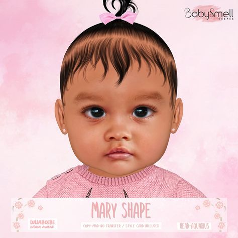 Baby Smell - Mary Shape For LullaBeebs Infant Avatar ( Head - Aquarius). Style Card Included. Available January 5th ಌ Woodland Kids Event ಌ Sims 4 Newborn Cc Hair, Baby Hair Sims 4 Cc, Infant Sims 4 Cc Hair, Infant Hair Sims 4 Cc, Sims 4 Cc Hair Infant, Sims 4 Infant Skin, Sims 4 Infant Hair, Aquarius Style, Infant Cc