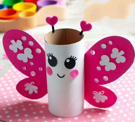 Butterfly Making Ideas With Paper, Toddler Crafts With Toilet Paper Rolls, Toilet Paper Roll Gardening, Toilet Roll Butterfly, Toilet Roll Craft Ideas, Ideas For Spring, Toilet Paper Roll Crafts For Kids Easy, Diy Crafting Ideas, Children’s Easy Crafts